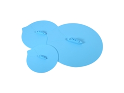 Juego De 3 Tapas De Silicona Para Ollas Y Sartenes Con Diseño De Barco De Vapor, Color Azul, Cierre Hermético.