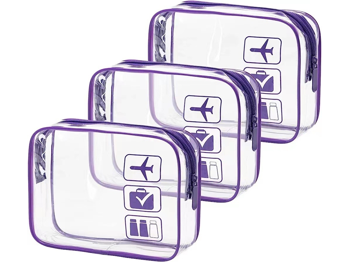 Neceser De Viaje De Pvc Transparente Digitallab (3 Unidades) (morado)