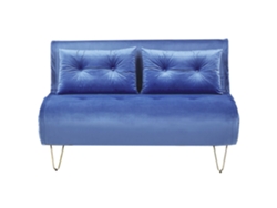 Sofá de 2 plazas BELIANI Vestfold de Terciopelo Azul 130x78x81