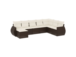 Maison Exclusive - Set Sofás De Jardín 8 Piezas Y Cojines Ratán Sintético Marrón