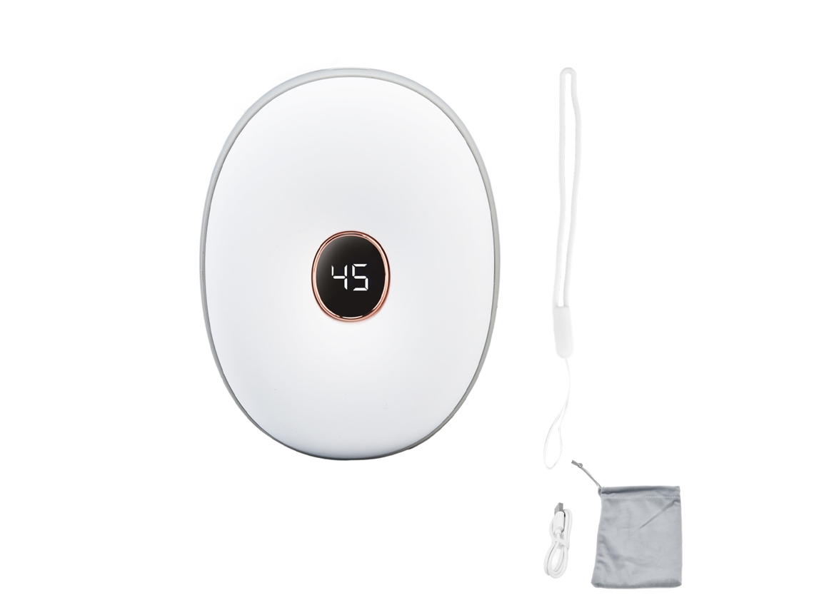 Mini Calentador De Manos Portátil Recargable Por Usb Con Calefacción Por Ambos Lados Y Control Inteligente De Temperatura - Blanco