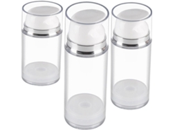 De 3 Frascos Vazios E Recarregáveis Com Bomba Airless Para Loções De Viagem, Com Prático Recipiente Em Abs.