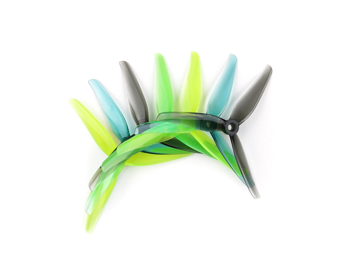 Transparent Blue6 Pairs Iflight Nazgul F5 5.1inch 3-blade 5mm Hole Cw Ccw Propeller For Rc Racing Fpv Drone