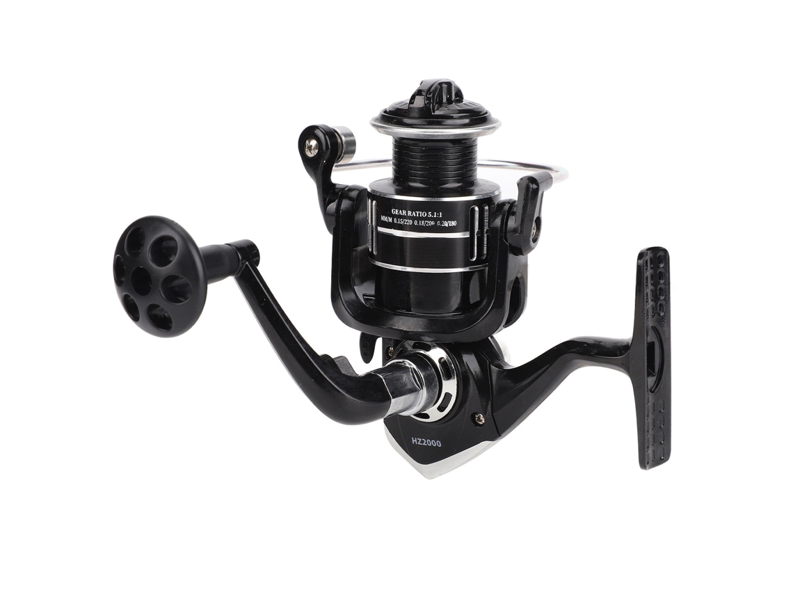 Danu26-reel De Pesca Spinning Hz2000 De Metal Alta Velocidad 5.1:1 Para Pesca En El Mar Caña Telescópica