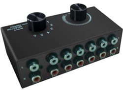 Conmutador De Audio Estéreo 6 En 1 Con Botón De Silencio Lr Y Divisor Portátil