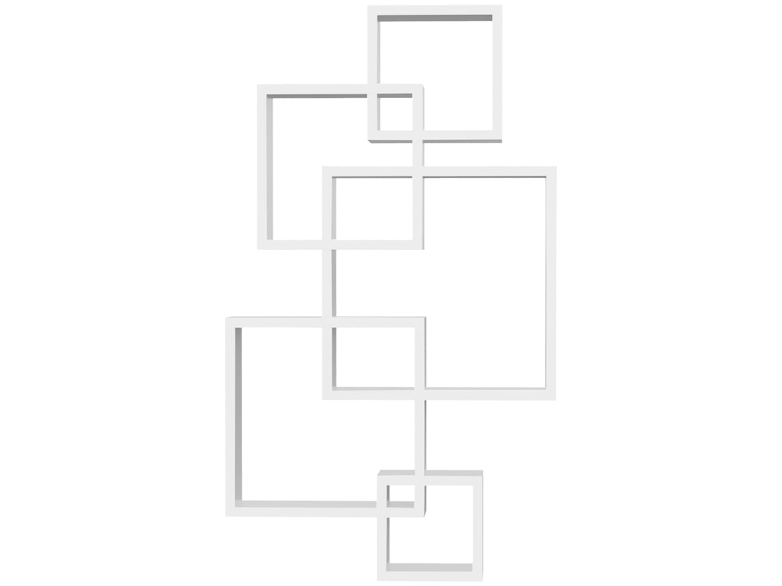 Estantería Flotante De Pared Con 5 Cubos Y 9 Compartimentos, Color Blanco.