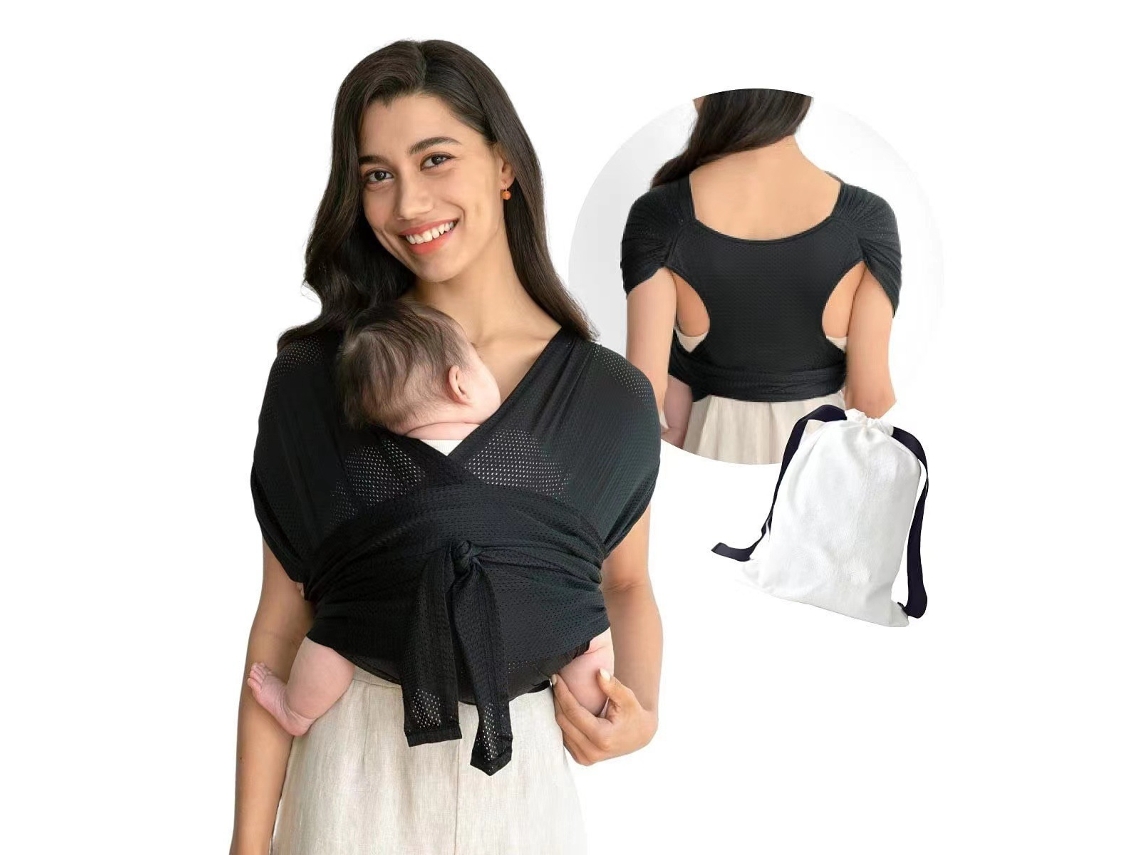 Portabebés de verano transpirable para pesos de hasta 20 kg Negro/L Gertiz