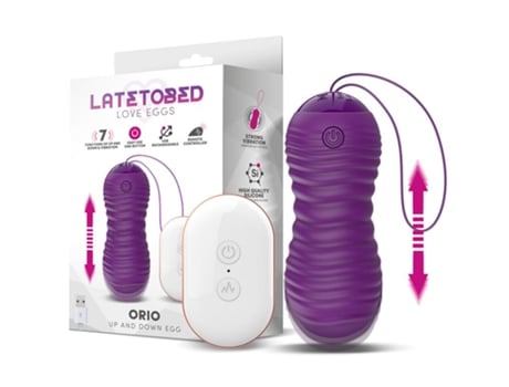 Huevo Vibrador Y Movimiento Telescópico Up And Down Control Remoto Púrpura LATETOBED