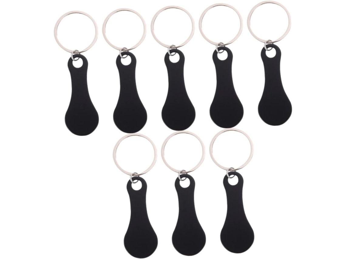 Juego De 8 Llaveros De Acero Inoxidable, Fichas Para Carrito De Compra, Resistentes A La Corrosión.