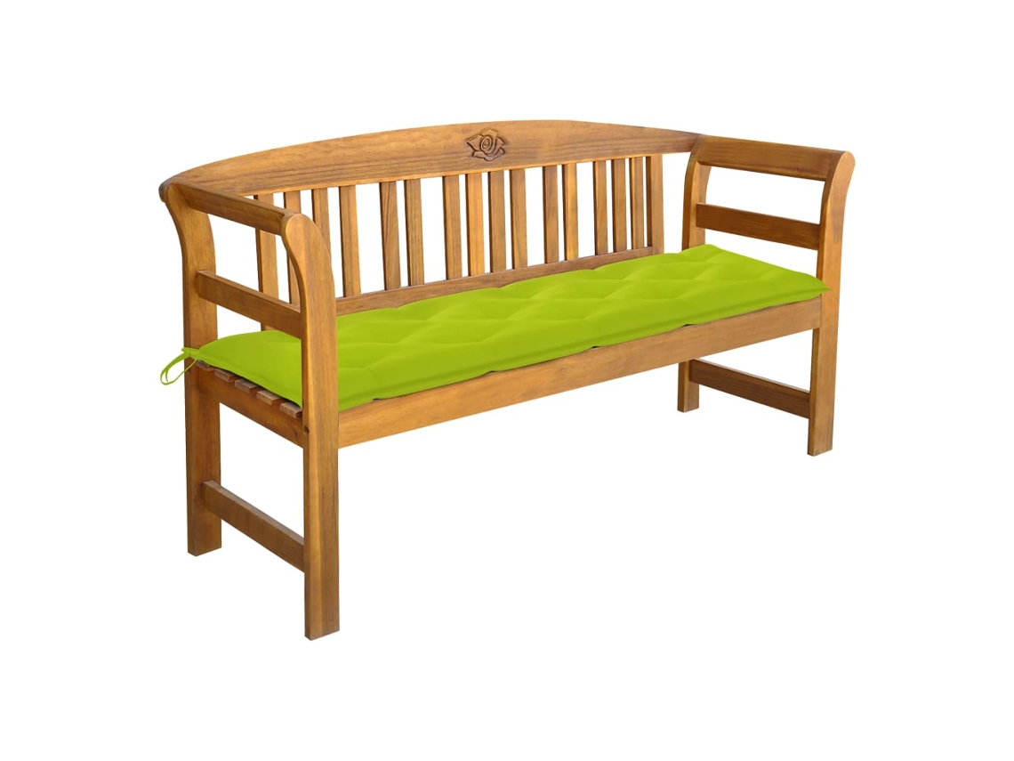 Lovely Home Banco de Jardín con Cojín 157 Cm Madera de Acacia Maciza