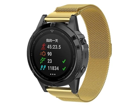 Correa Smartwatch Para Garmin Fenix 7S Correa Milanesa Dorada VENISYMLIS