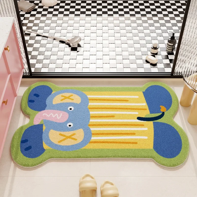 (estilo 14 60x90cm) Bonita Alfombra De Baño De Dibujos Animados, Absorbente Y Suave