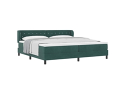 Maison Exclusive - Cama Tipo Box Spring Verde Oscuro 200 X 200 Cm Terciopelo