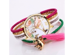 Reloj De Pulsera Analógico Gaiety Para Mujer Con Diseño De Flor De Corazón Púrpura Y Correa De Cuarzo De Pu.