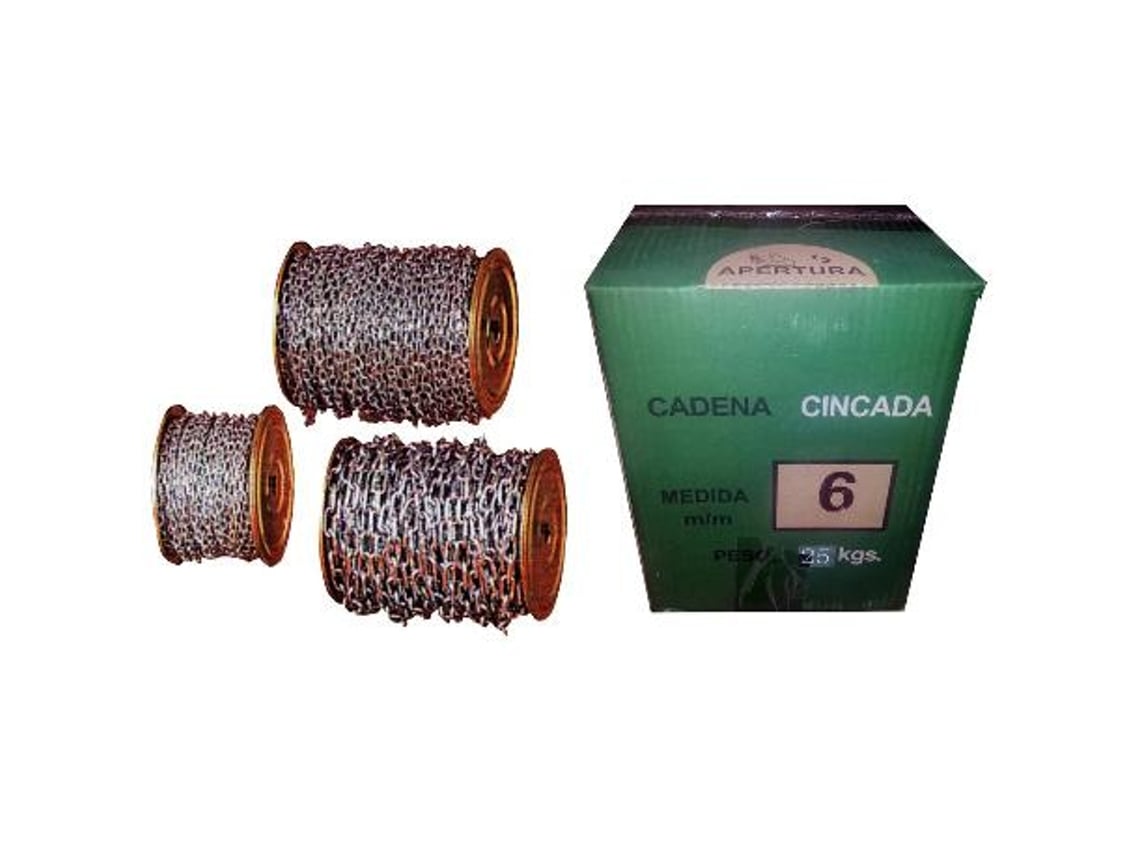 Cadena de   6,0 mm   bobina 25 kg.  (aproximadamente   39 mts)