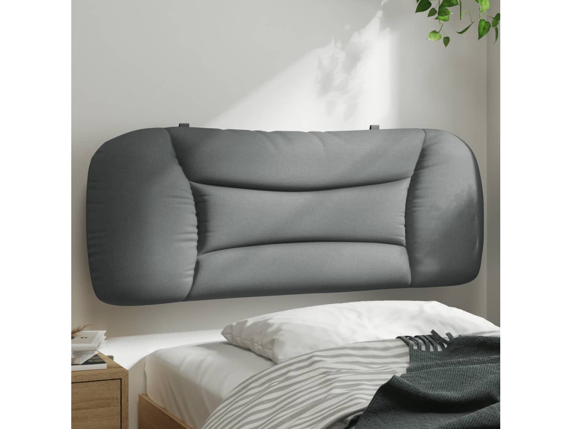 Cabecero De Cama Acolchado Tela Gris Claro 100 Cm