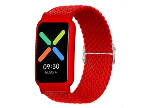 Correa de nailon con elástico de punto para Oppo Watch - rojo/rojo