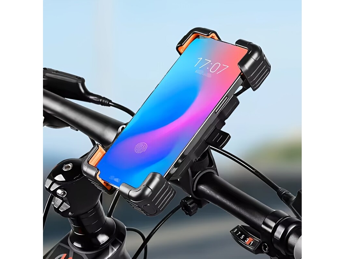 Soporte Universal Para Teléfono Móvil Para Bicicleta Orangeeslnf Con Rotación Ajustable De 360° (45''-72'') Resistente A Golpes Y Antideslizante