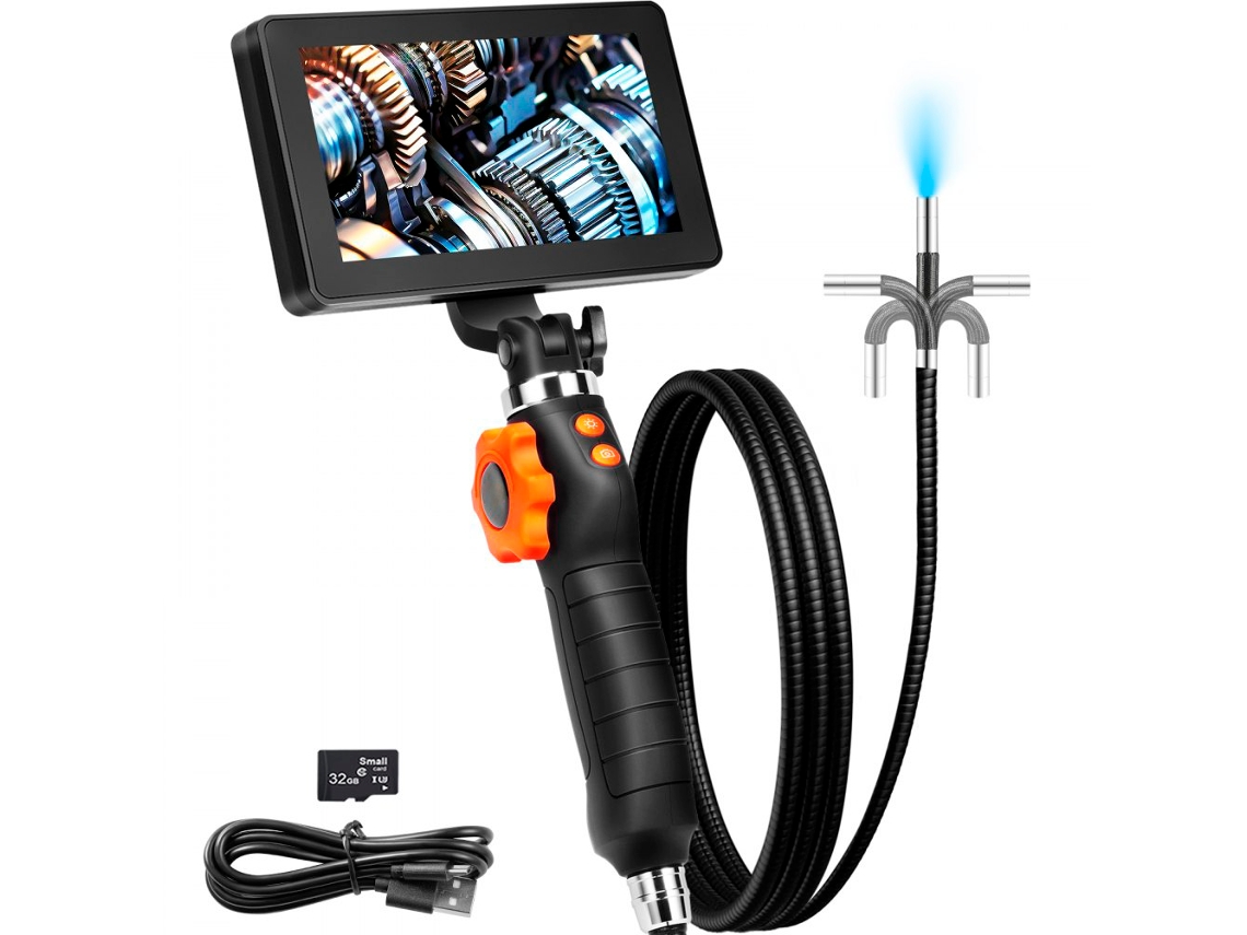 Endoscopio flexible con cámara dual, zoom 8x, iluminación LED ajustable y protección IP67 Tekmaquinas