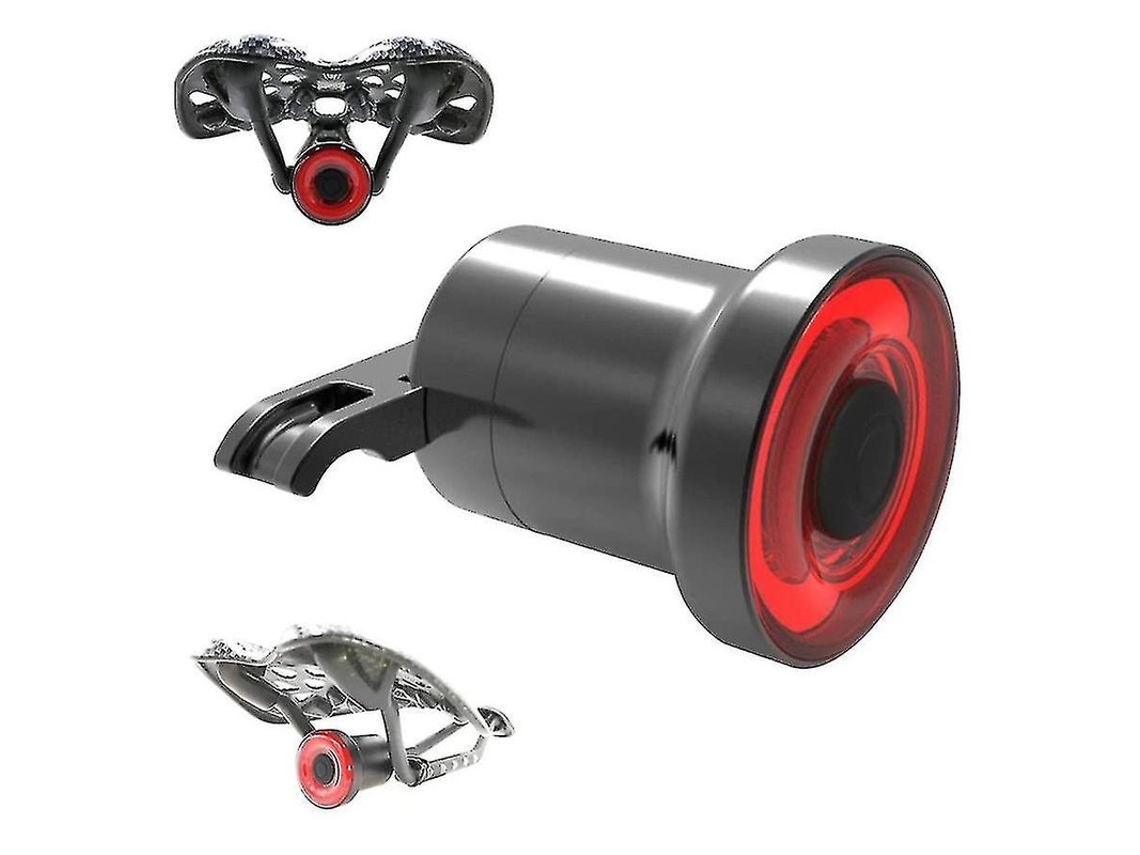 Luz Trasera Bicicleta Cob Led Inteligente Usb Recargable Negra Yizhood