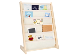Estante organizador de libros infantiles de madera seguro y compacto Springos