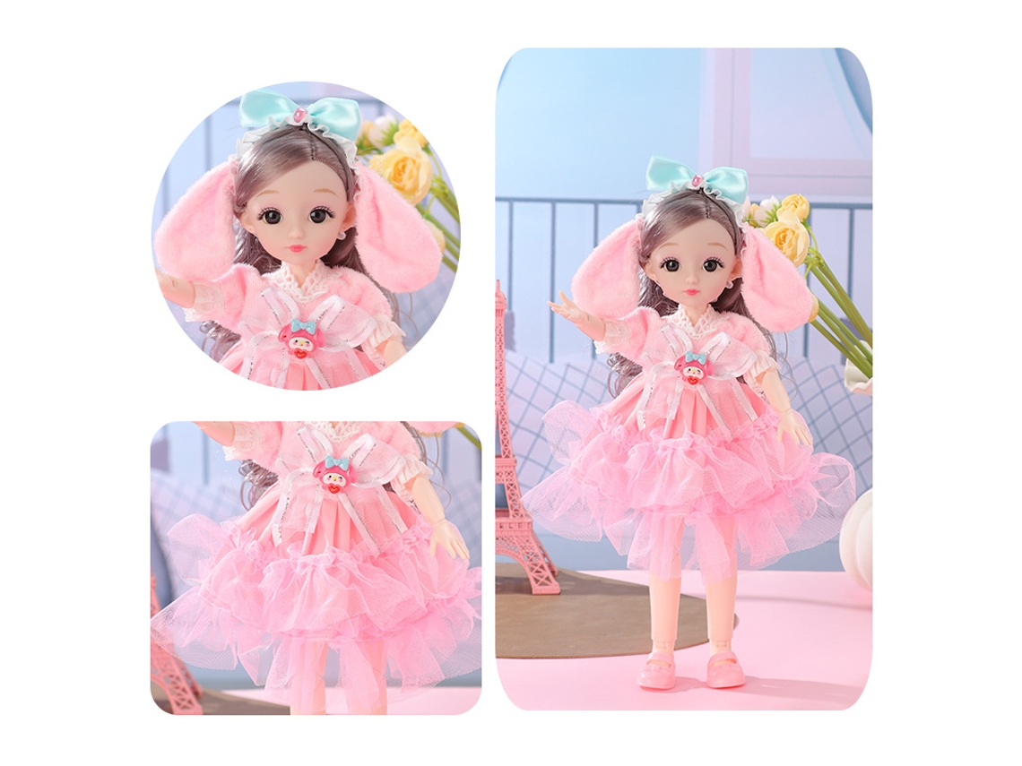 Muñeca de 30 cm, muñeca princesa con vestido