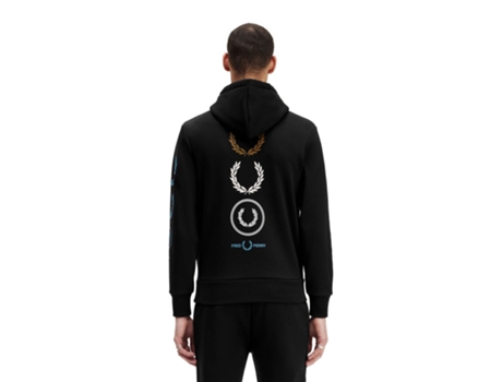 Sudadera de Hombre FRED PERRY Fred Pery Negra Graphic Branded Sintetico Negro (L)