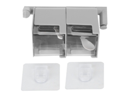 Estante Giratorio Para Especias De Pared, Sin Clavos, De 2 Niveles Con Cajón Para Cocina, Color Gris.