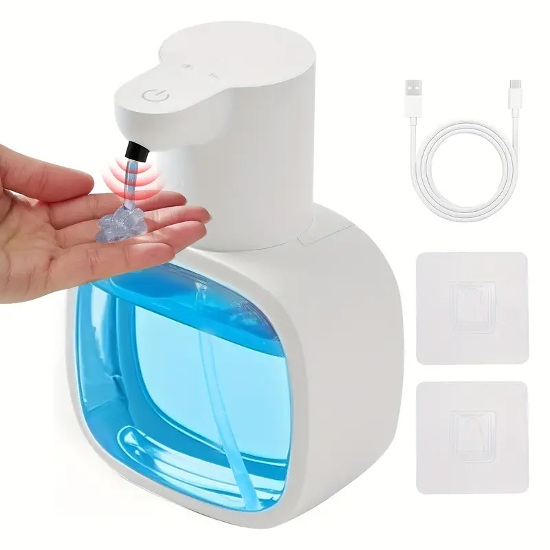 Dispensador de jabón automático Digitallab de 500 ml, ajustable en 4 niveles, recargable, resistente al agua IPX5 (tipo gel blanco)