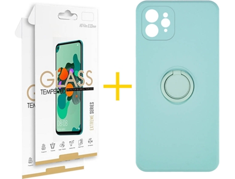 Carcasa + 2 Protectores de Pantalla para iPhone 12 Pro SKYHE Verde Agua