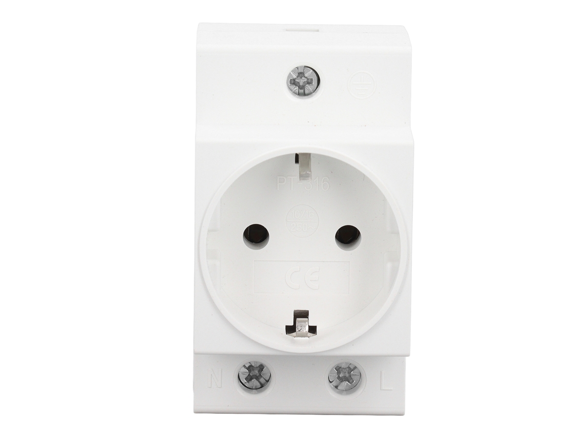 Conector para riel DIN 2026 con contacto de protección y conexión a tierra para panel de distribución I AC250V 10-16A