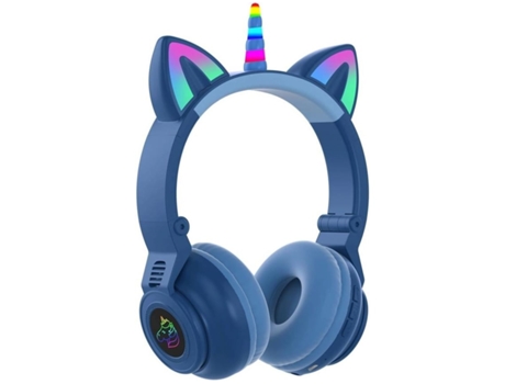 Auriculares Bluetooth ENKERS Niños Inalámbrico/Alámbrico con Luces Led Niños Sobre Oreja con Micrófono