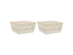 Maison Exclusive - Mesas De Jardín 2 Uds Madera De Abeto Impregnada 60x60x30 Cm