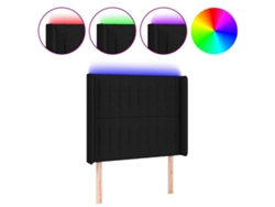 Cabecero con luces LED, tela negra, MAISON EXCLUSIVE (93x16x118 cm)
