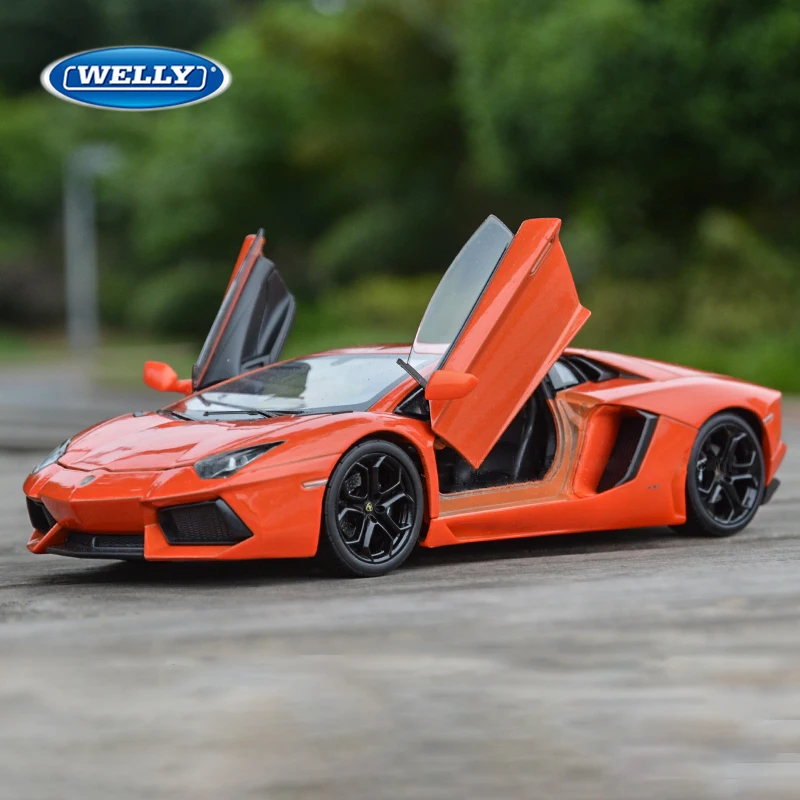 (naranja) Modelo De Coche De Carreras De Aleación A Escala 1:24, Decoración De Simulación De Coche De Carreras