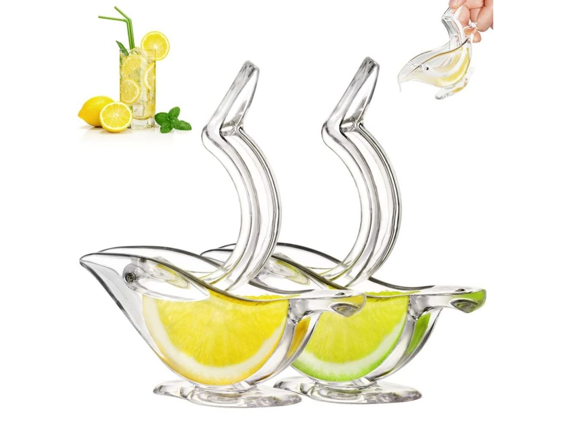 KOFIHETY Exprimidor de Limón Manual 2 Piezas, Transparente, de Acrílico, Portátil para Frutas