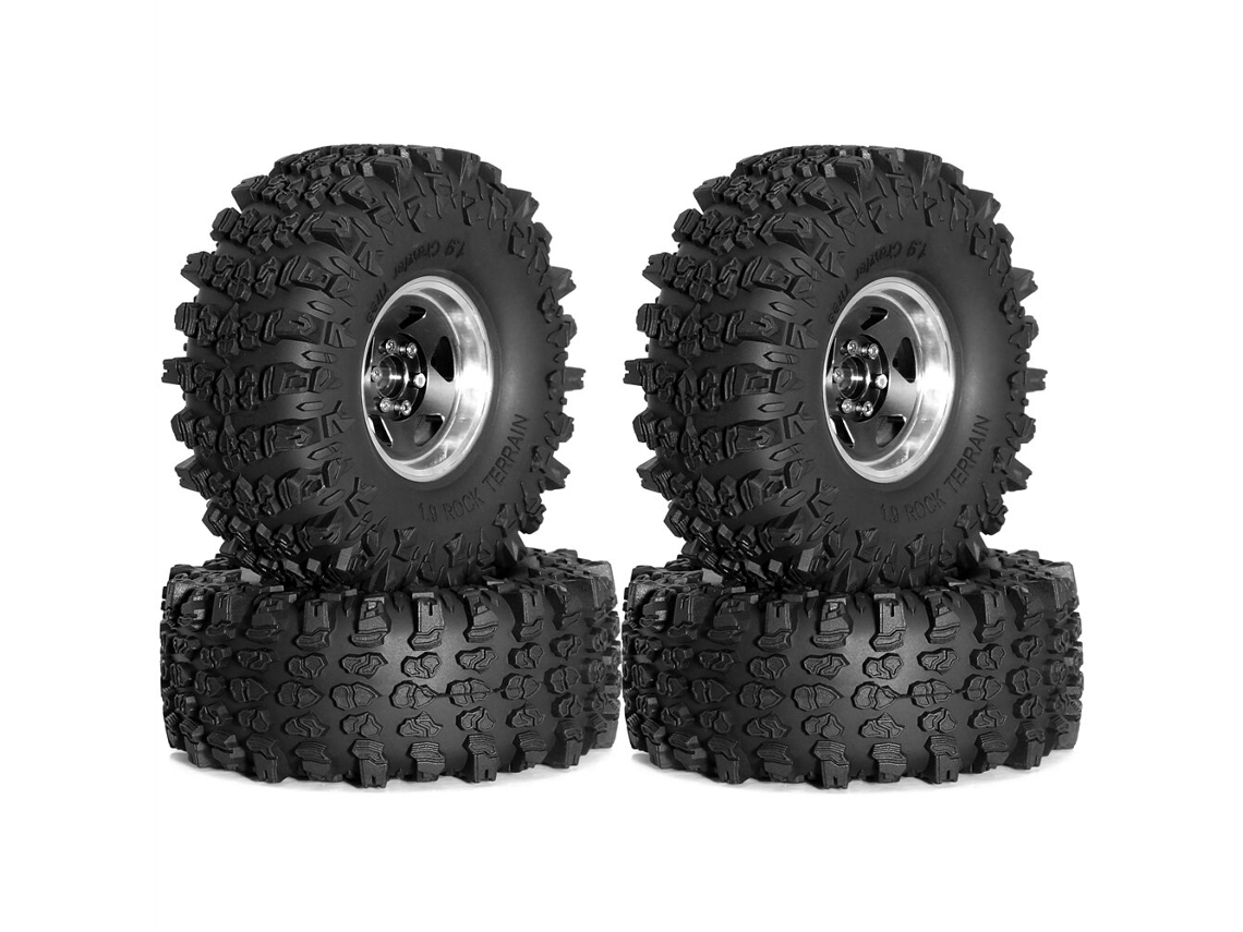 Marrón 4pcs Neumáticos 1.9" Llantas Aleación Aluminio 1/10 Axial Scx10 Iii Yikong Yk4107 Rgt Rock Crawler Rc R226