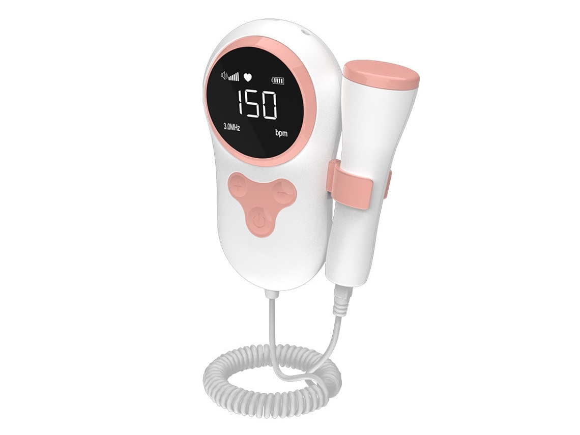 Monitor de frecuencia cardíaca fetal con pantalla LCD rosa grande, ecografía Doppler, ideal para uso doméstico STELASPLEN
