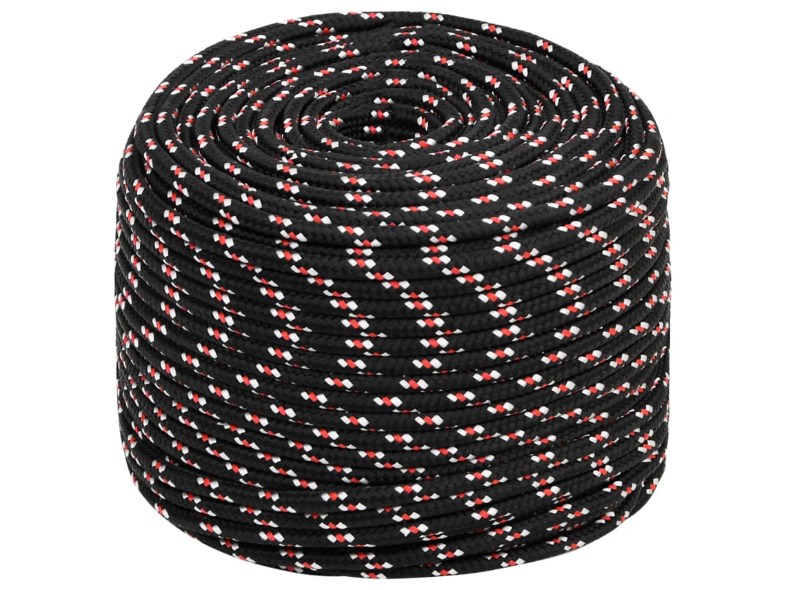 Cuerda para barcos de 10 mm y 100 m, polipropileno negro HARLANV1