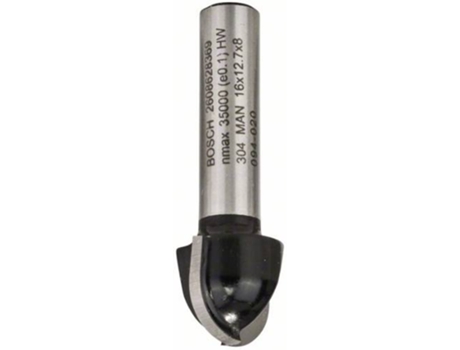 Fresa BOSCH de Caña Redondo - 8 mm - R1 8 mm - D 16 mm - L 12.4 mm - G 45 mm