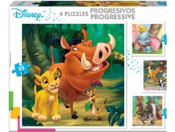 Puzzle EDUCA 4x Puzzle Progresivo Disney Animales (Edad Mínima: 3 Años - 0 Piezas)