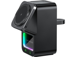 Altavoz Bluetooth Con Cargador Inalámbrico Magnético, 5 En 1 Para Escuchar Música Y Cargar Simultáneamente (negro)