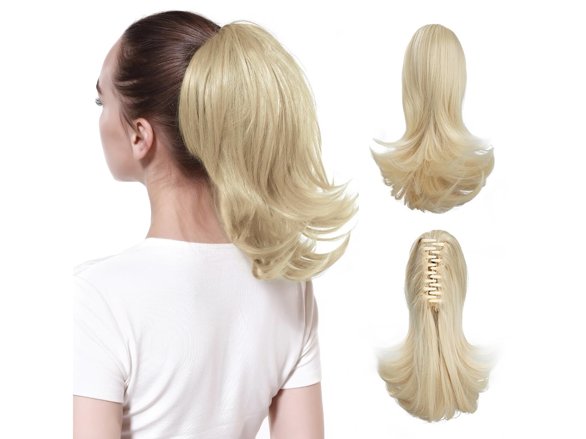 Peluca, extensión de cola de caballo con clip para mujer, microrizada (estilo 5/30 cm) Gertiz