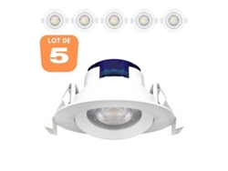 Conjunto de 5 LED LED construidos -En White Round 5W IP20 3000K BRAYTRON