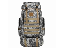 Mochila De Gran Capacidad Para Trekking, Camping Y Senderismo, Mochila De Lona Con Estampado De Camuflaje Para Exteriores.