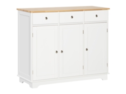 Aparador moderno con 2 puertas, estantes ajustables y efecto mármol 80x39,1x76cm ZENCORE SERVICES