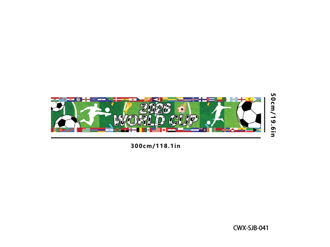 Banderín Para La Copa Mundial De 2026, Resistente Al Viento, Ideal Para Eventos Deportivos, Fiestas Y Uso Diario, 300 X 50 Cm, Ergonómico