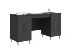 Maison Exclusive - Mesa con puerta, negra, 142,5 x 50 x 75 cm, derivados de madera