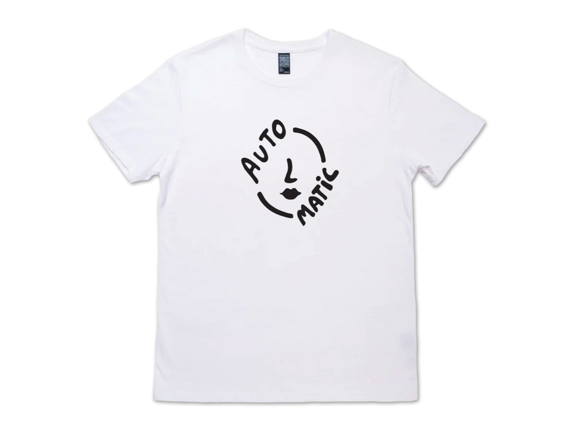Automatic Face Logo (white) T-shirt Rockinstone Unisex Adults Best Sellers Size:m