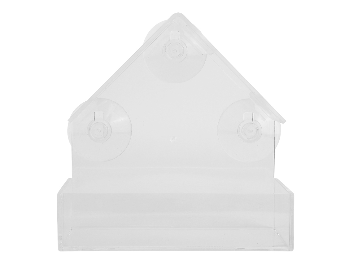 Comedero Para Pájaros De Acrílico Transparente Para Uso Interior Y Exterior, Montaje En Pared, Jardín, Balcón.